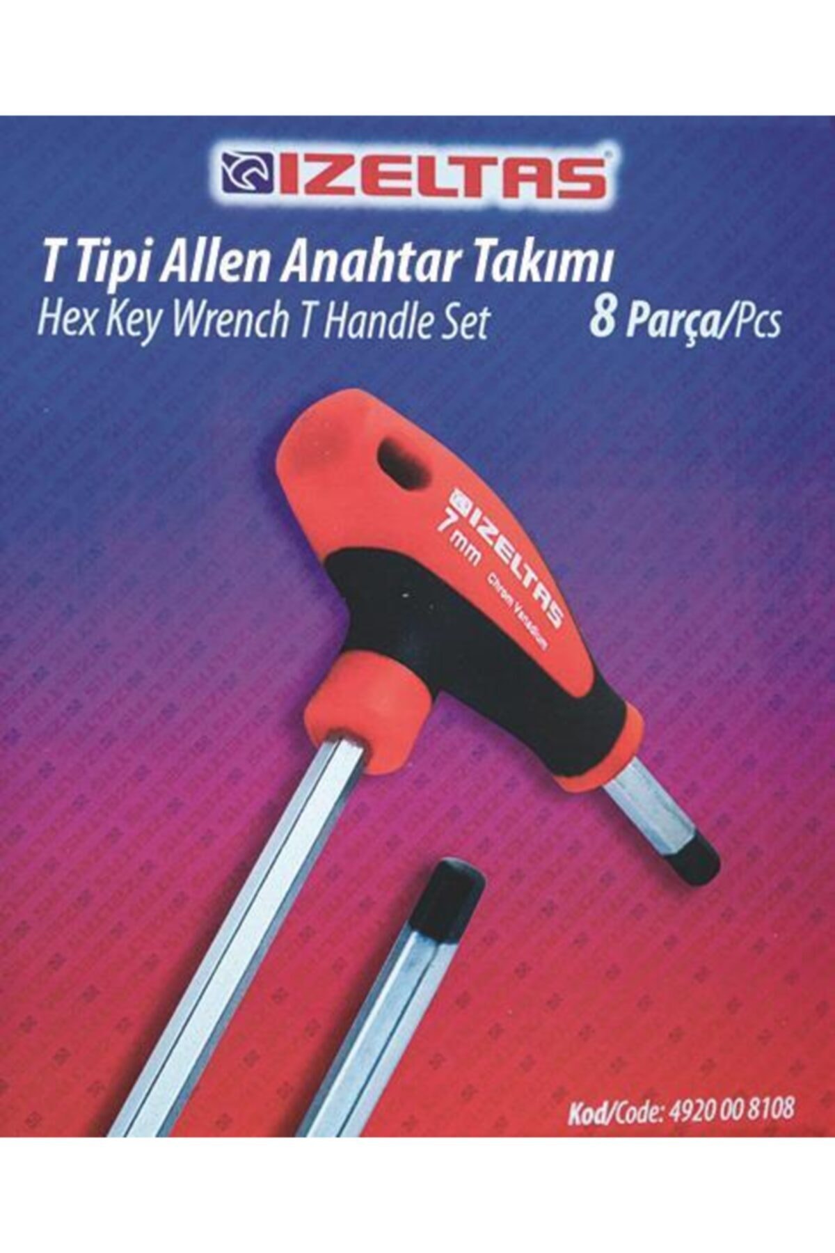 8'Lİ T TİPİ ALLEN ANAHTAR TAKIMI İZELTAŞ