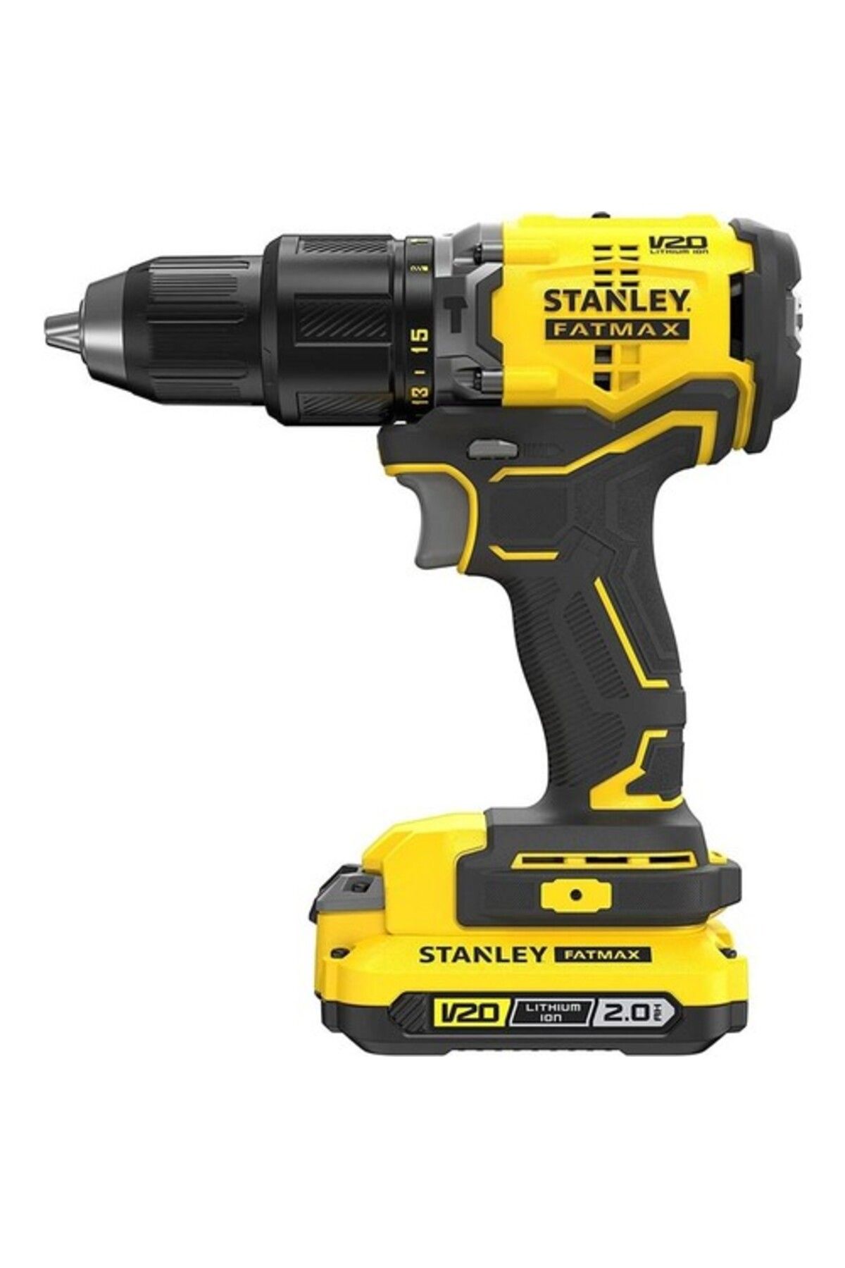 Stanley SBD715D2K 18V 2.0 Ah V20 Li-On Çift Akülü Kömürsüz Darbeli Matkap