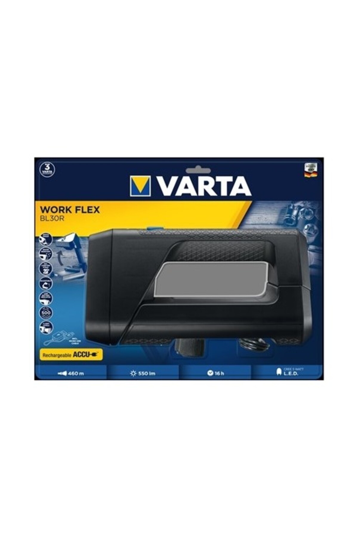 Varta Bl30r 550 Lümen 5w Ledli Şarjlı Fener